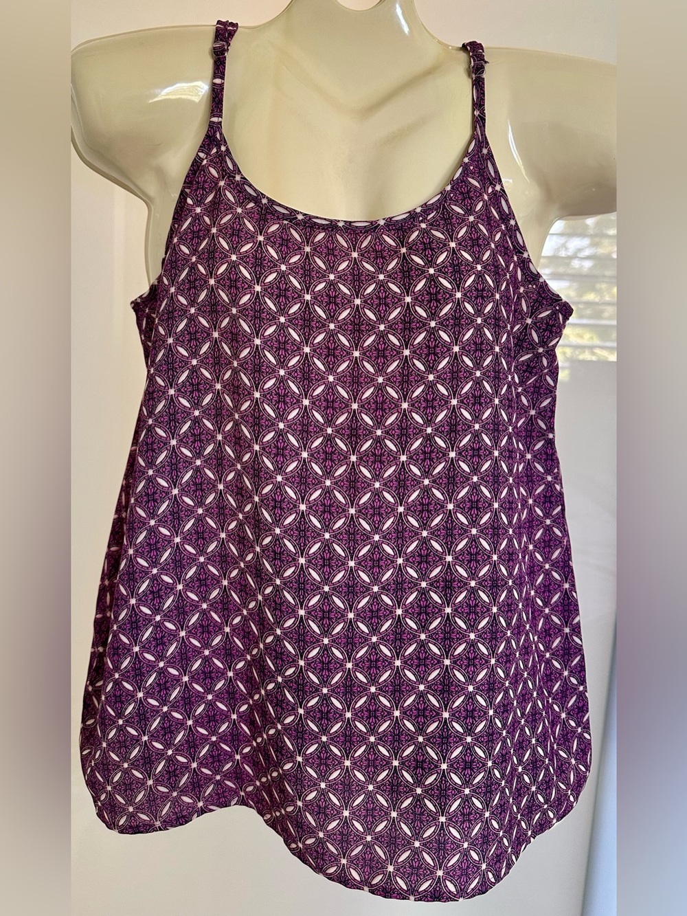 Women’s Purple Geometric Print Spaghetti-Strap Camisole